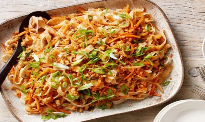 Rice Noodles with crispy chicken