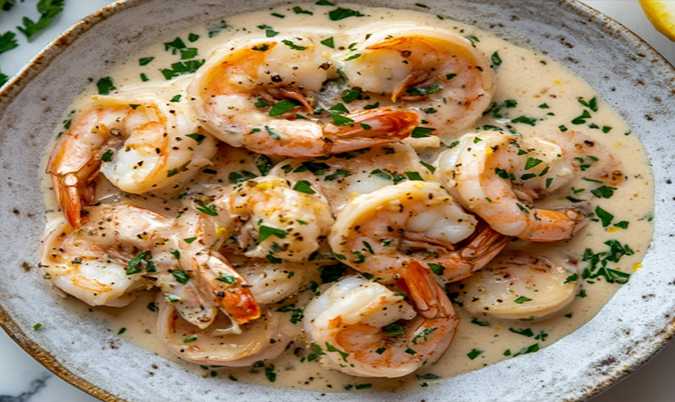 Creamy Garlic Prawns
