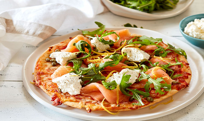 Salmon Salad Pizza