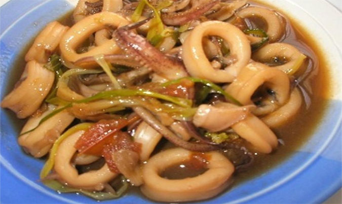 Calamari on Oyster Sauce with Veg