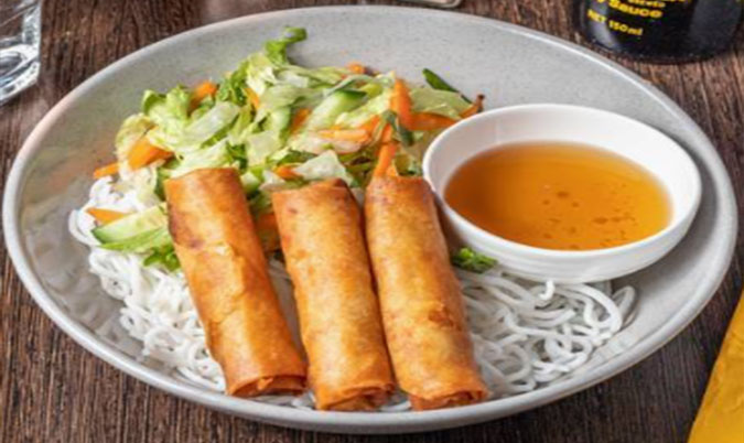 Vermicelli Salad with Spring Rolls