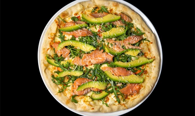 punjabi vege pizza with avocado