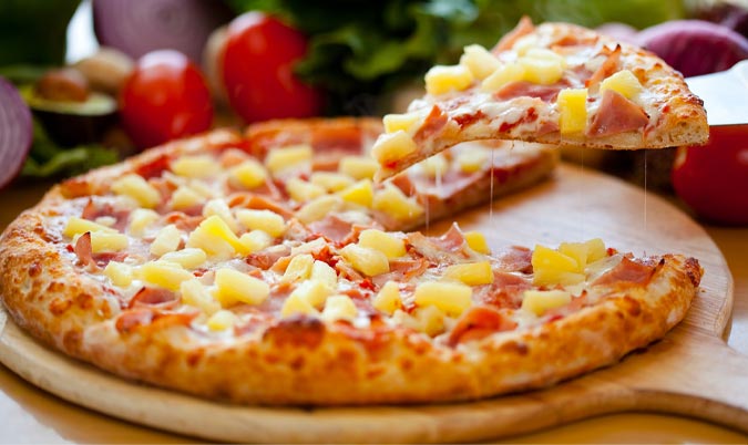 Punjabi Ham & pineapple pizza