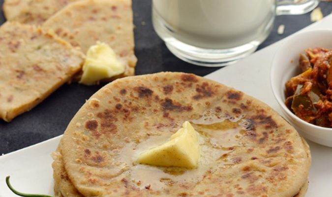 Morning Tea with 2 Parathas (Aloo, gobi, paneer, brocoli and mixed)