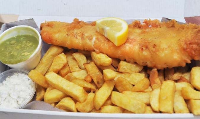 Cod and Chips & a can of Drink