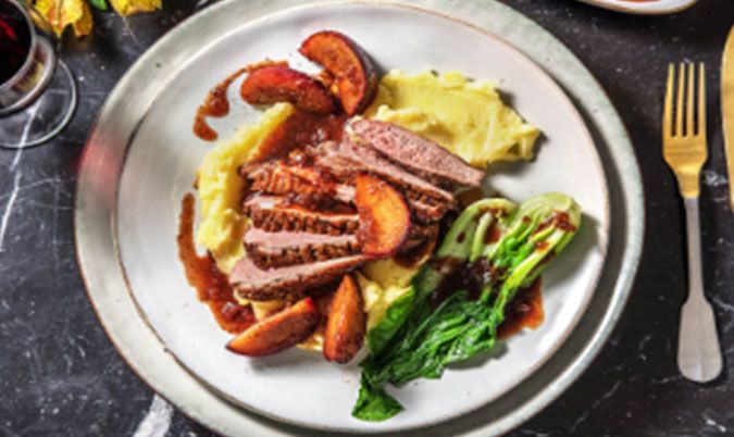 Roast Duck on Bok Choy
