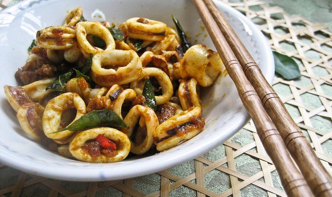 Kum Heong Squid With Rice