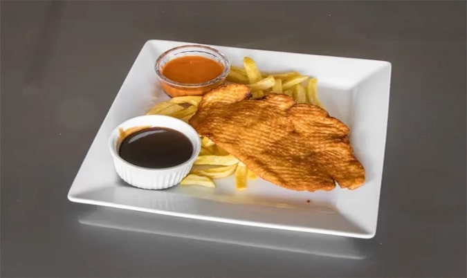 Chicken Schnitzel with extra chips