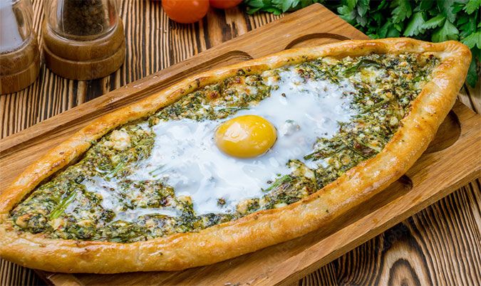 Spanich Egg Pide (Open Pide)