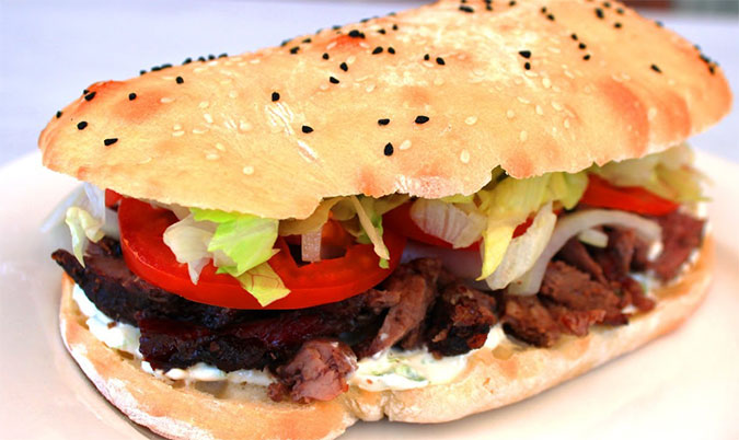 Kebab on Turkish Bread
