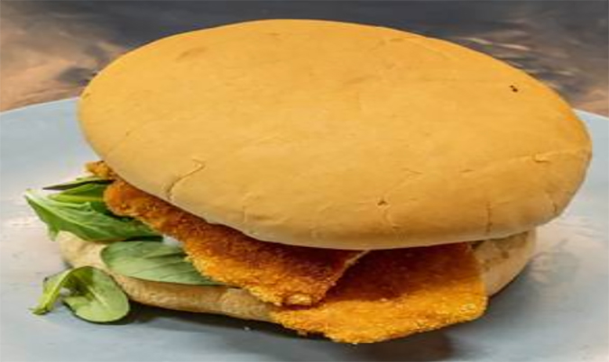 Chicken Schnitzel Lettuce and Mayonnaise Burger