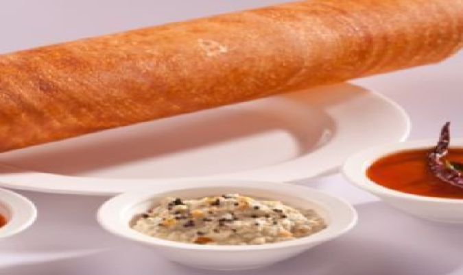 Plain Dosa with Chicken Curry