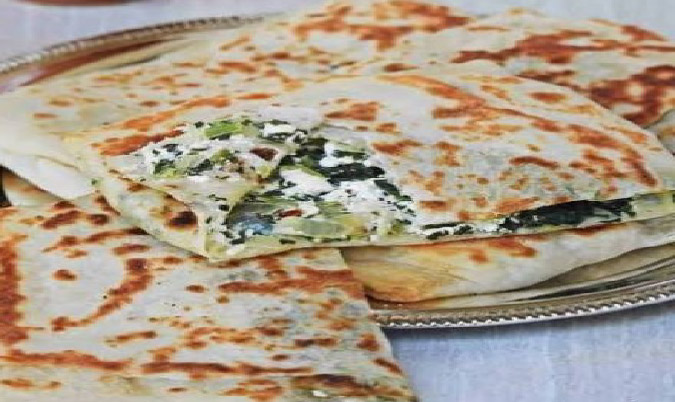 Spinach and cheese Gozleme