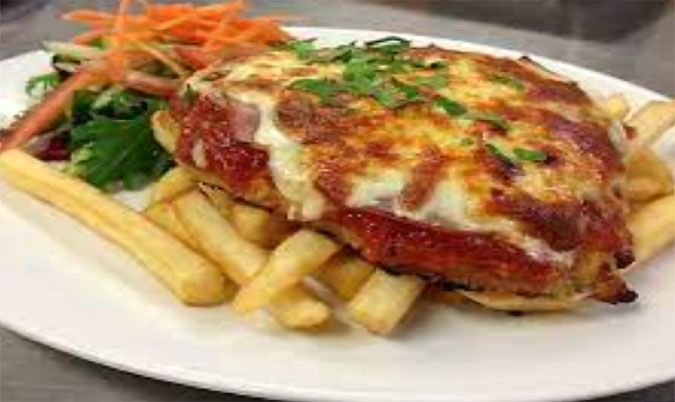 KIDS Chicken Parma And Chips