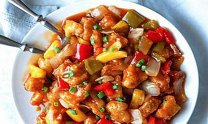 Chicken With Sweet Sour Sauce In Batter