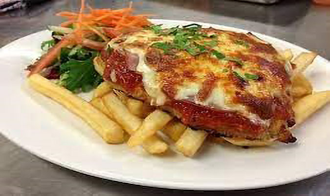 Chicken Parmy with Chips