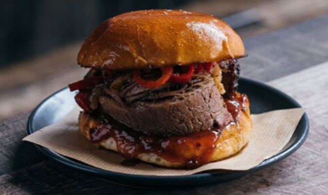 Pull Brisket Open Bun