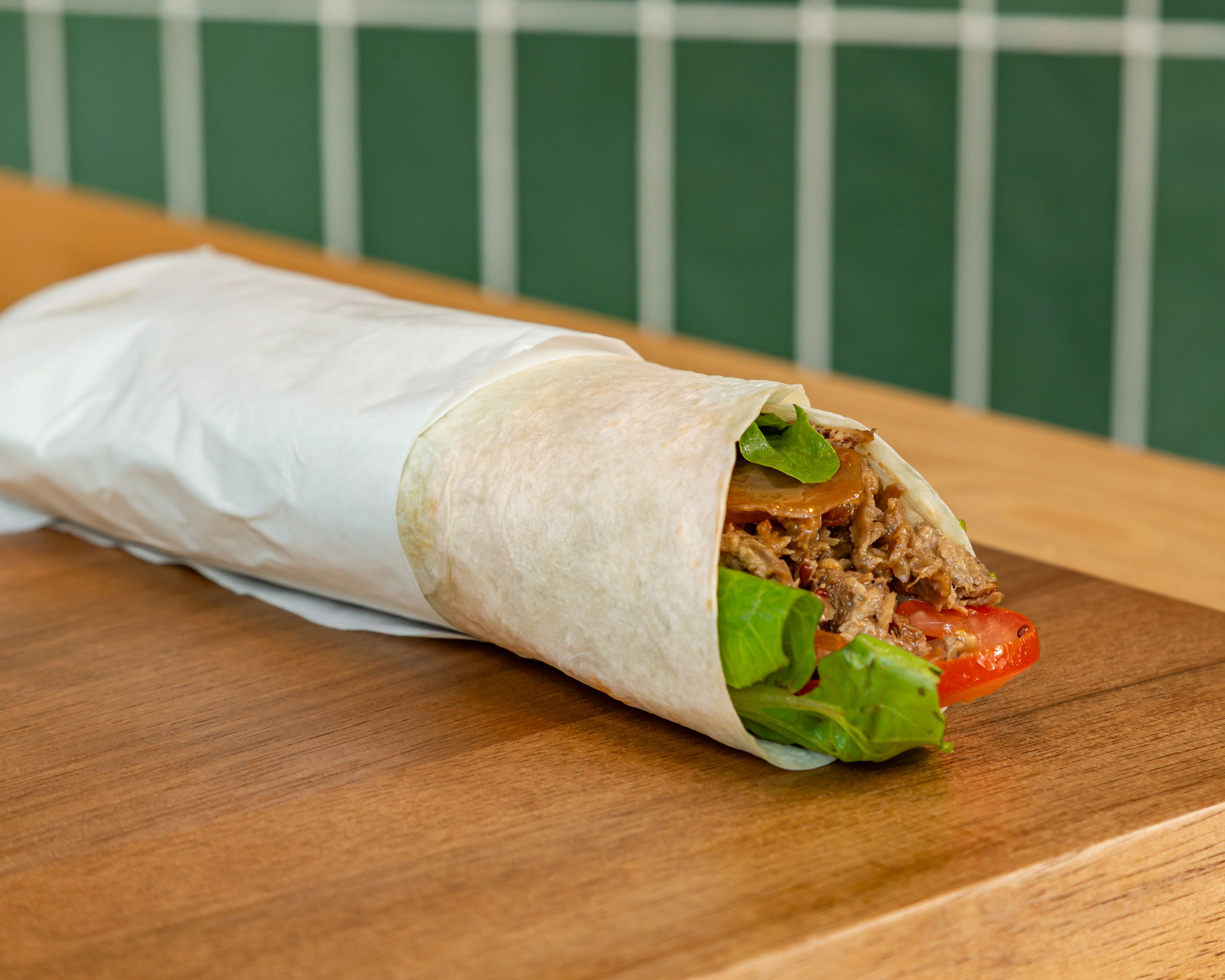 Pulled Mushroom and Caramelized Onion Wrap