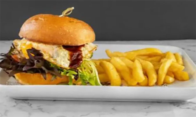 Beef Burger and Chips