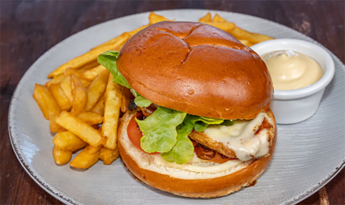 Chicken Burger and Chips