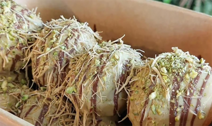 Dubai Chocolate Lokmas (Greek Donuts)