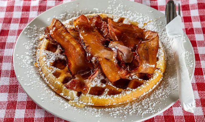 Dutch Round Waffle Bacon and Maple