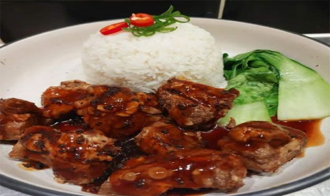 Pork rib with black beam sauce