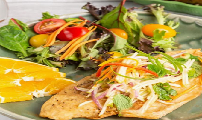 Fried Barramundi Fillet & Apple Salad