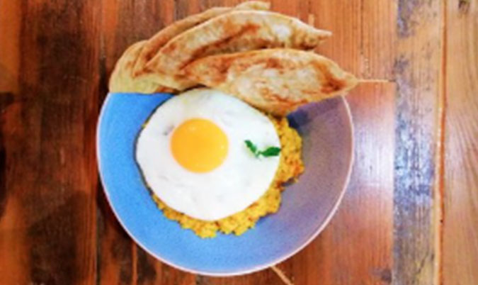 Fried Paratha and Fried Eggs