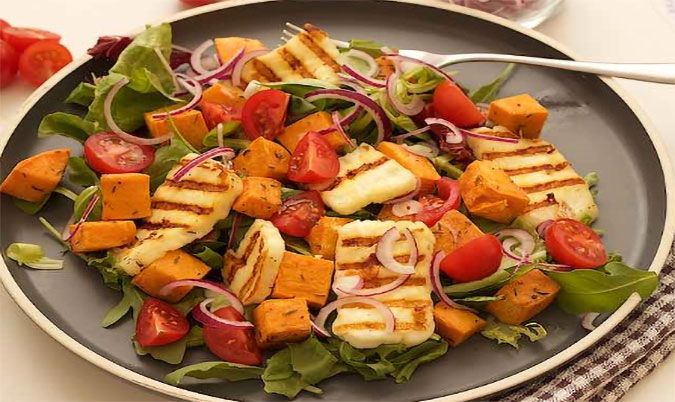 Sweet Potato and Halloumi Salad