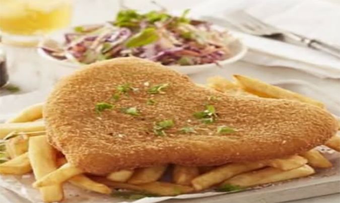 Chicken Schnitzel and Chips