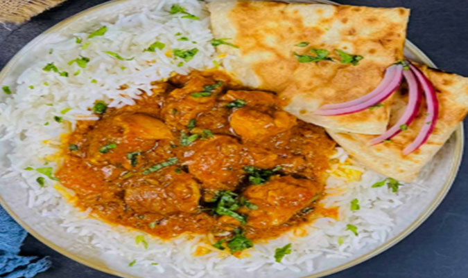 Tawa Goat with Rice & Butter Naan