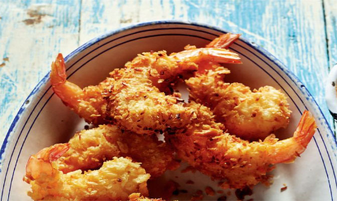 Coconut prawns