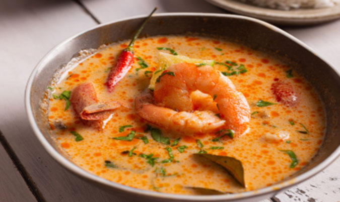 Tom yam prawns