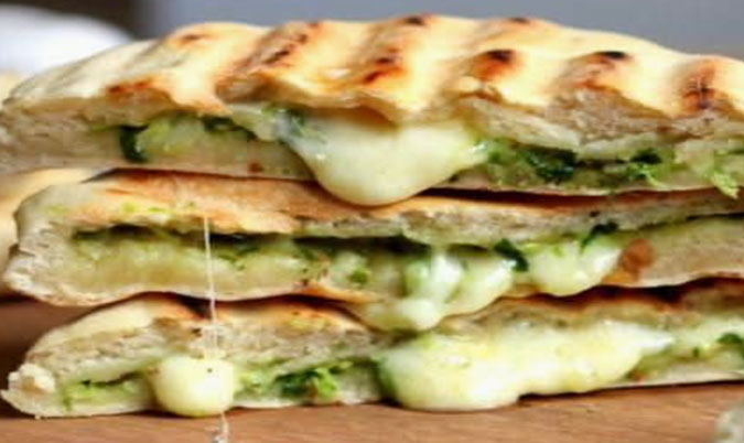 Cheese and Spinach Naan