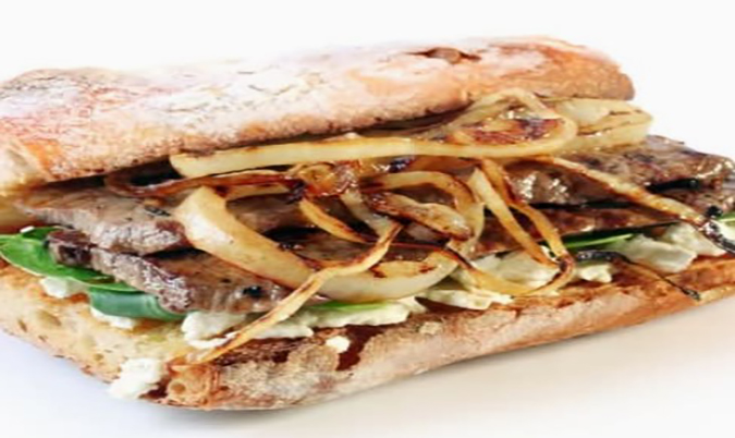 Steak, Mushroom and Cheese Turkish Bread