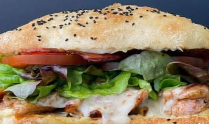 Chicken, Bacon, Tomato and Lettuce Turkish Bread