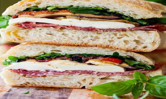 Salami, Cheese and Mayonnaise Turkish Bread