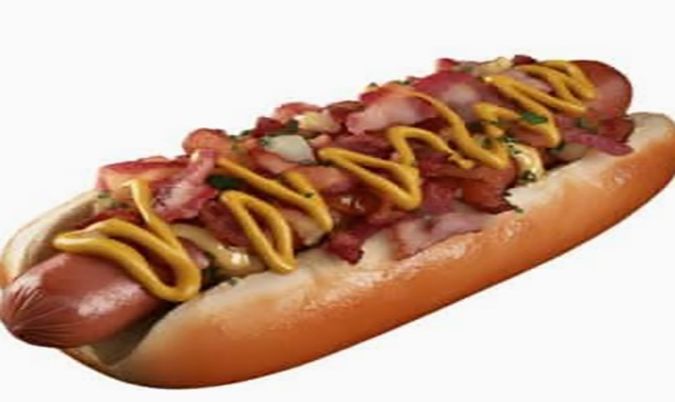 Hotdog bacon and mustard