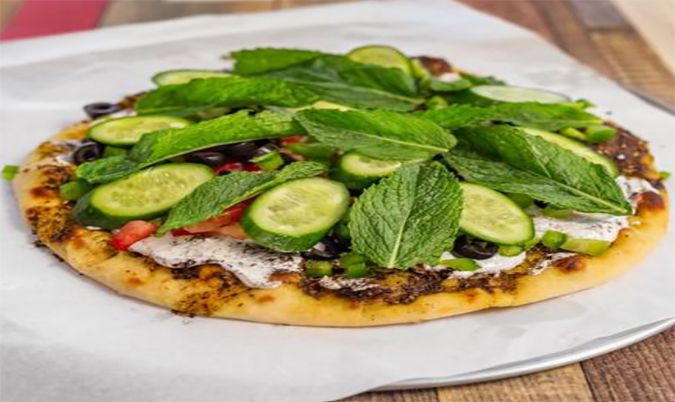 Zater, Labneh and Vegetables Manouch