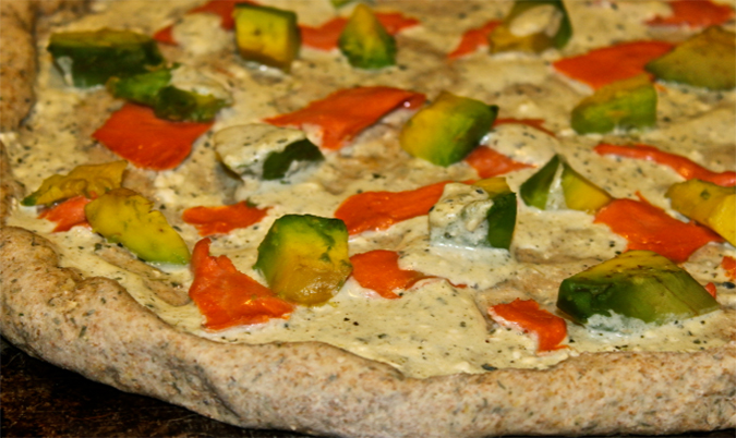 Salmon Avocado Pizza
