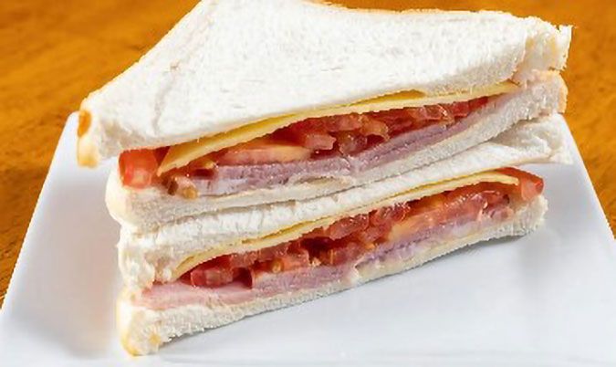 Ham, Cheese and Tomato Sandwich