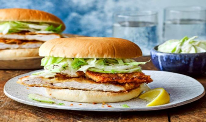 Chicken schnitzel burger