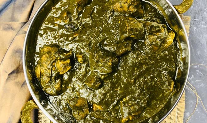 Spinach and lamb curry (medium)