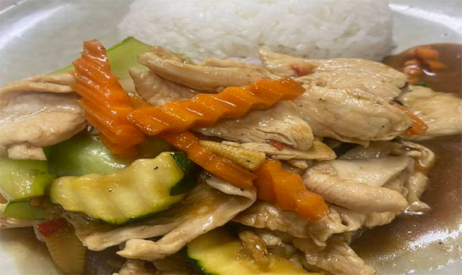 Oyster sauce stir fried with rice