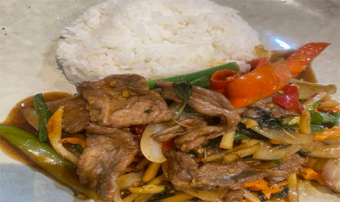 Thai basil stir fried with rice