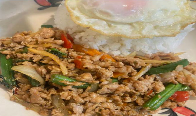 Stir fried Basil with rice