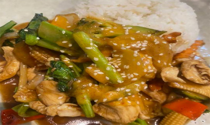 Stir fried Peanut sauce with rice
