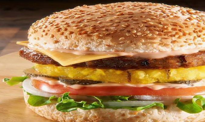 Beef Cheese and Pineapple Burger