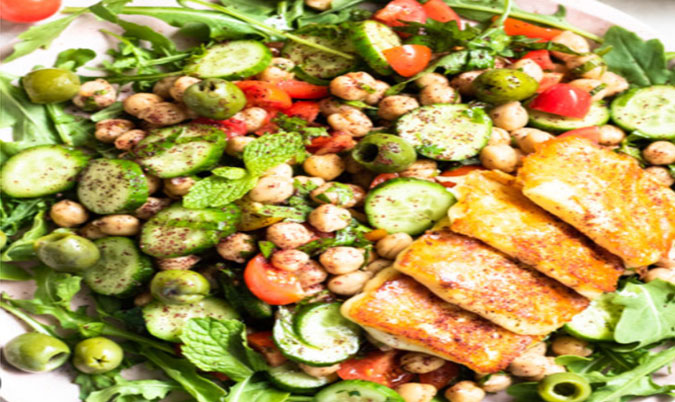 Mediterranean Haloumi Salad